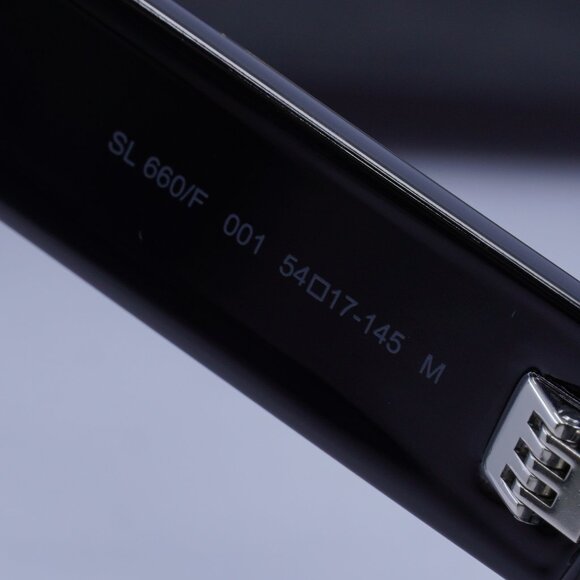 Saint Laurent SL660/F 001 Rectangle Sunglasses - Black - Picture 5 of 11